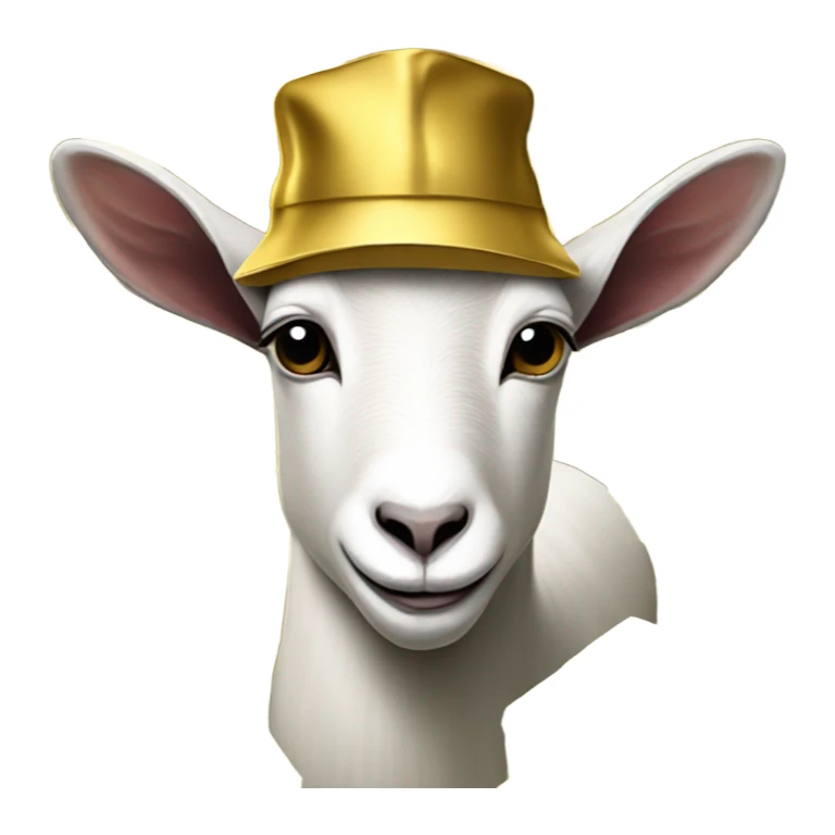 A Goat with gold chains and money and a cap  sticker