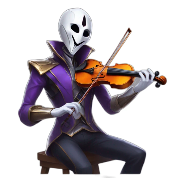 jhin of league of legend with violin sticker