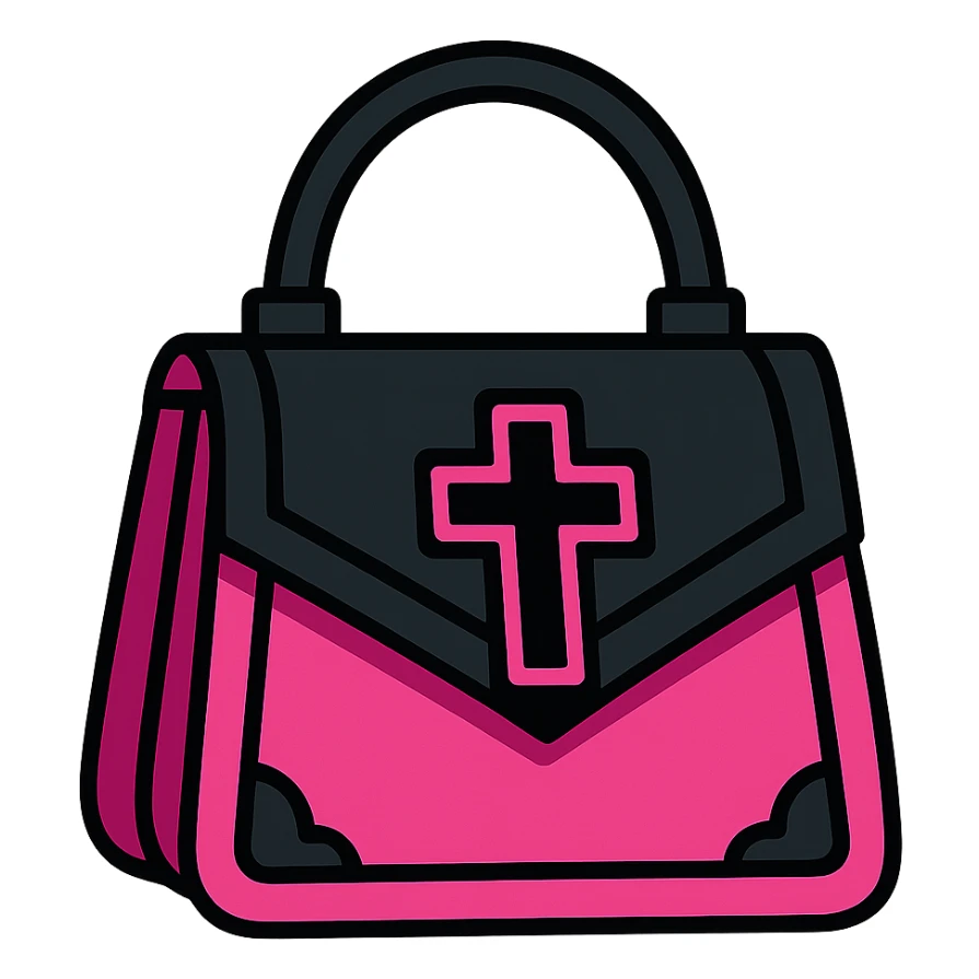pink and black gothic purse sticker