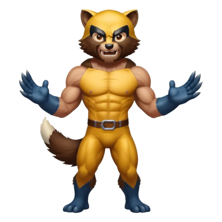Happy but fierce Wolverine (the animal) full body sticker