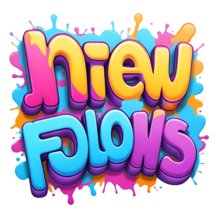 Graffiti the word New followers sticker