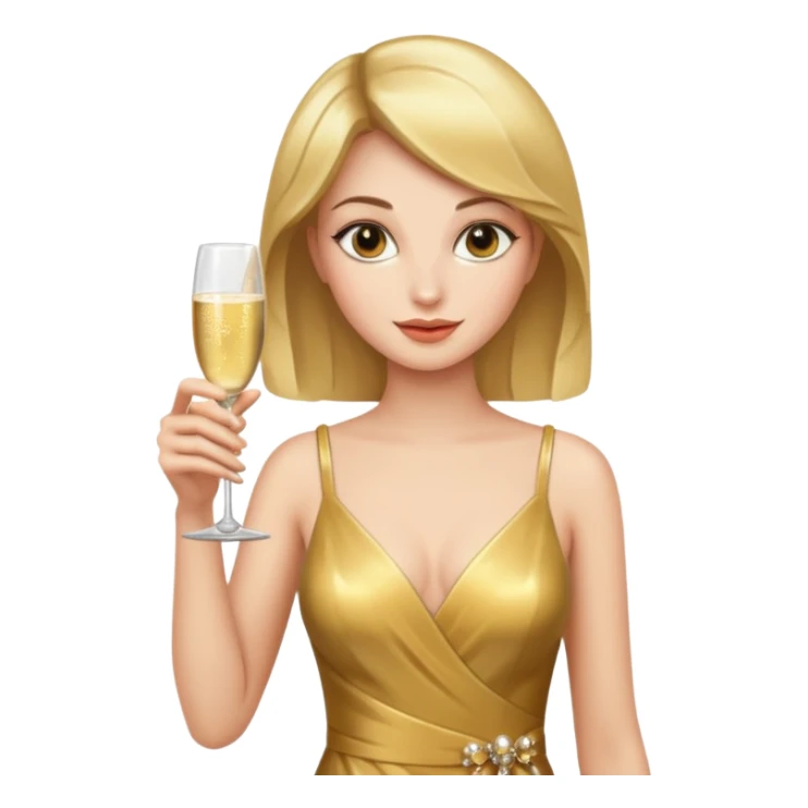 woman with shampane glass in golt dress sticker