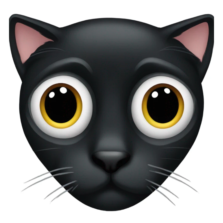 Black cat with sad eyes  sticker