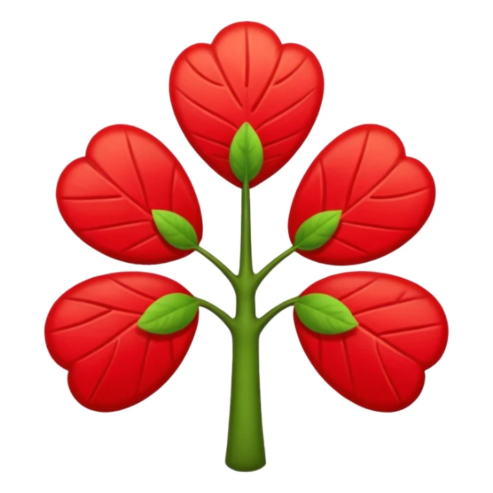 Un trébol de cinco hojas rojo sticker