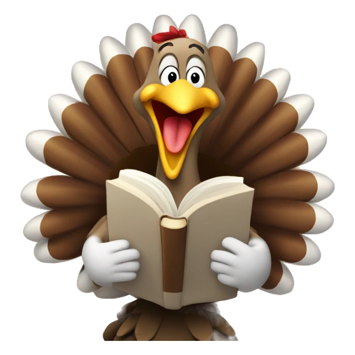 Happy Turkey singing with Holy Bible in his hand sticker