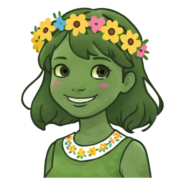 smiling girl with brown hair sticker