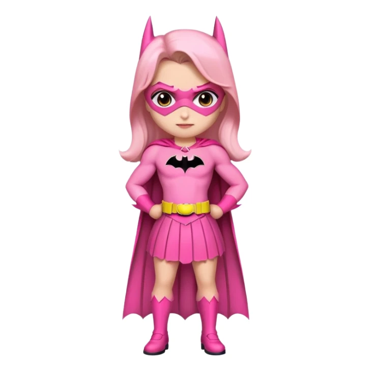 Batman wearing a pink outfit and pink skirt sticker