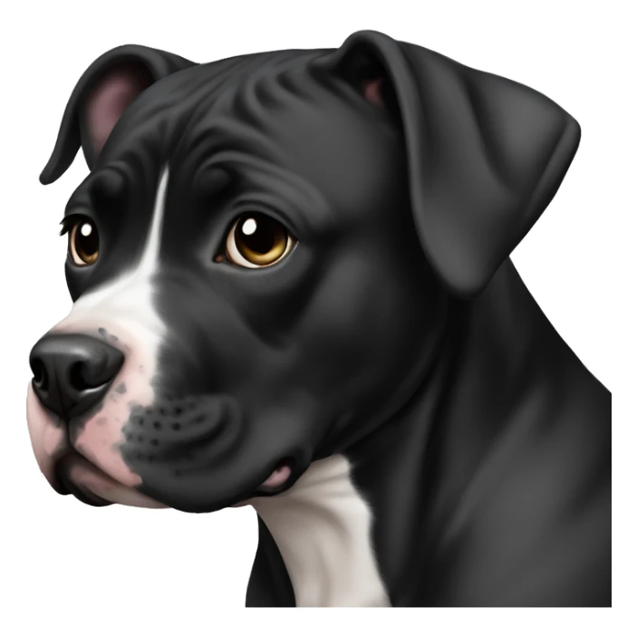 black pitbull female that has a black face with white chest wearing pearls sticker