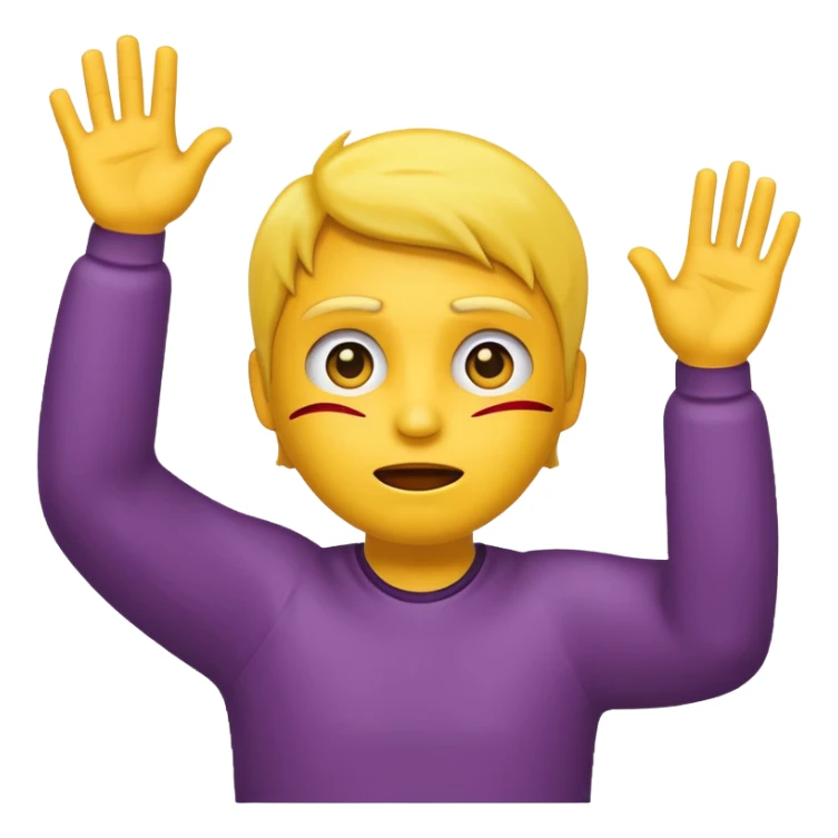 emoji unhappily surrendering with arms up sticker
