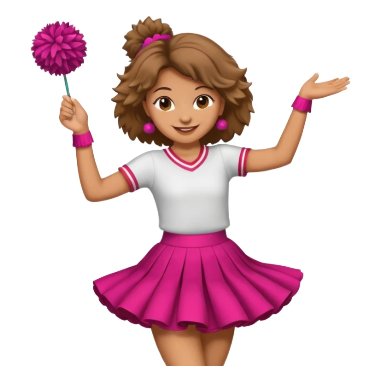 turtle girl dancing with skirt holging o mpom sticker