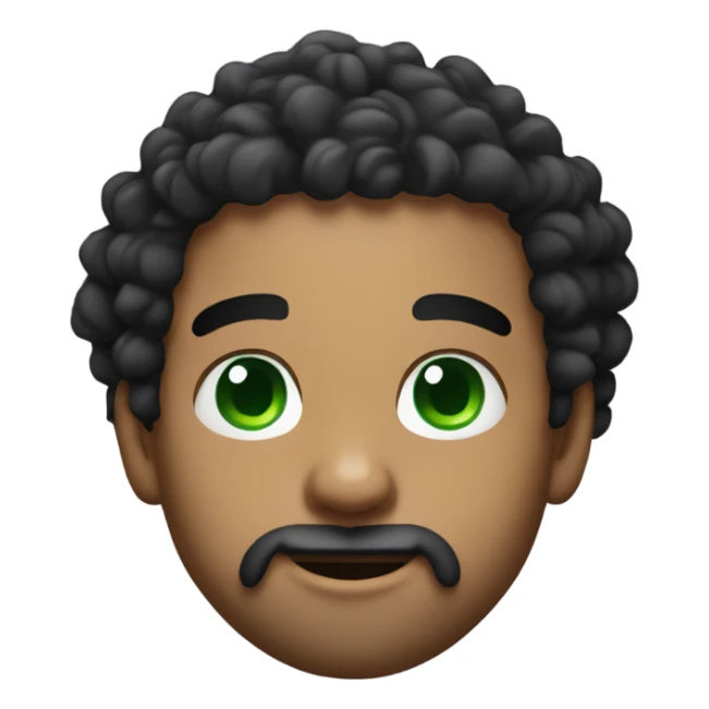 Drake with really curly hair and green eyes sticker