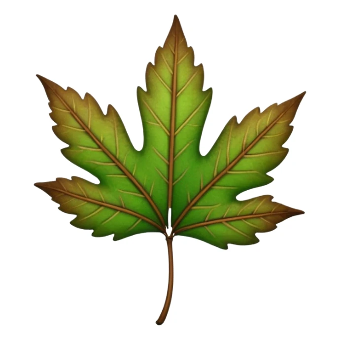 brown and green leaf  sticker