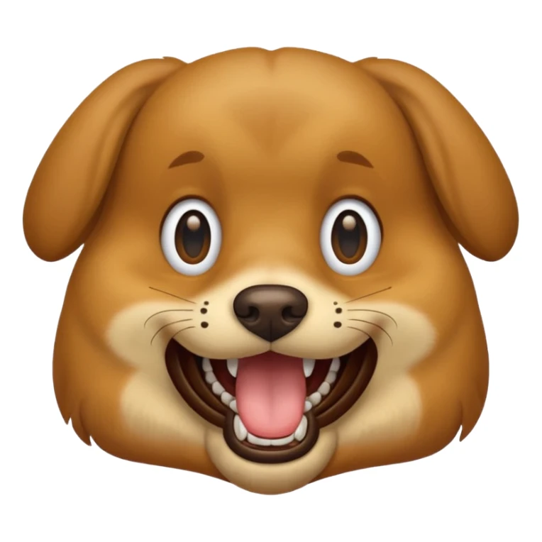 Dog with a golden grill in mouth sticker