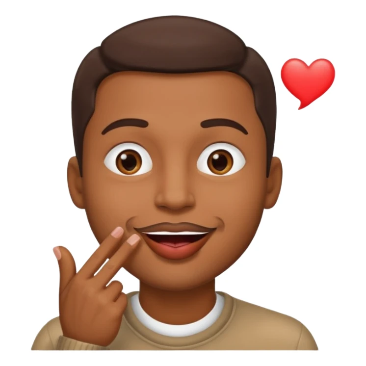 Un homme brun qui envoi un bisous sticker