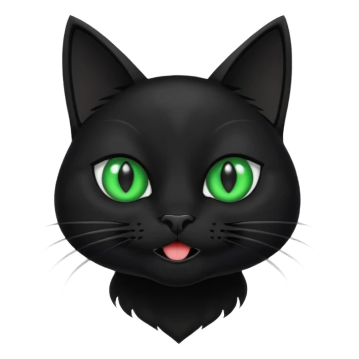 elegant black cat with a flat face and pointy tooth with stinky breath sticker