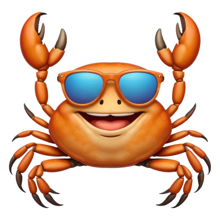Alaska crab are moving wearing a sunglass and say hi sticker
