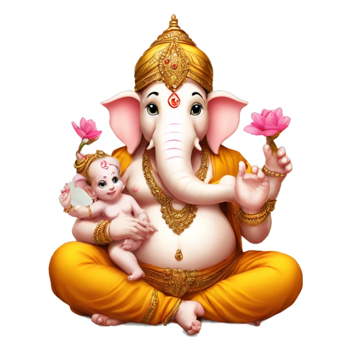 Lord ganesha with baby sticker