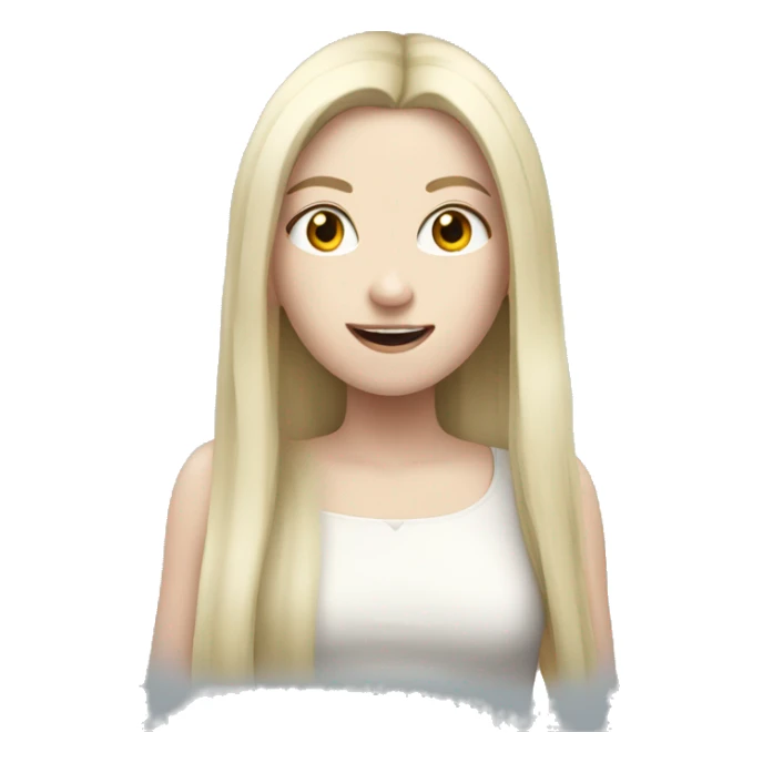 Pale girl with long black hair celebrating  sticker