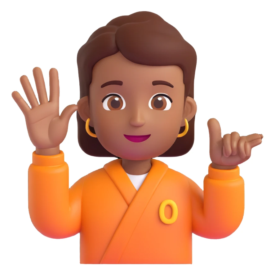 hand making the 'OK' gesture, brown skin tone, 3D emoji style sticker