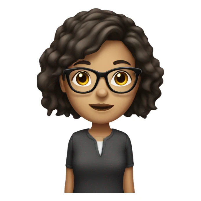 Brunette girl with glasses sticker