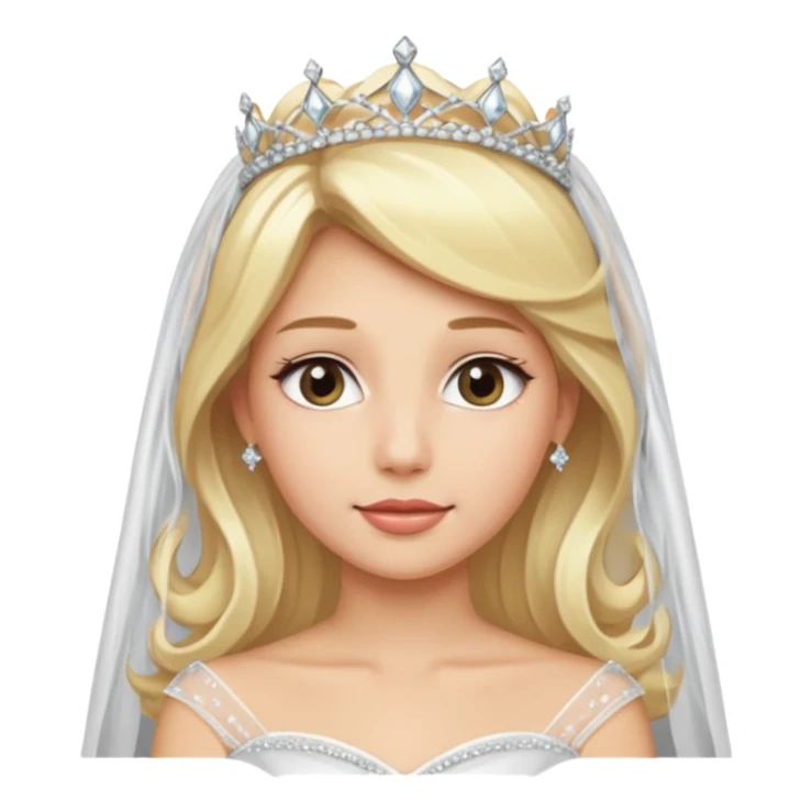 blonde bride silver diamond tiara and veil sticker