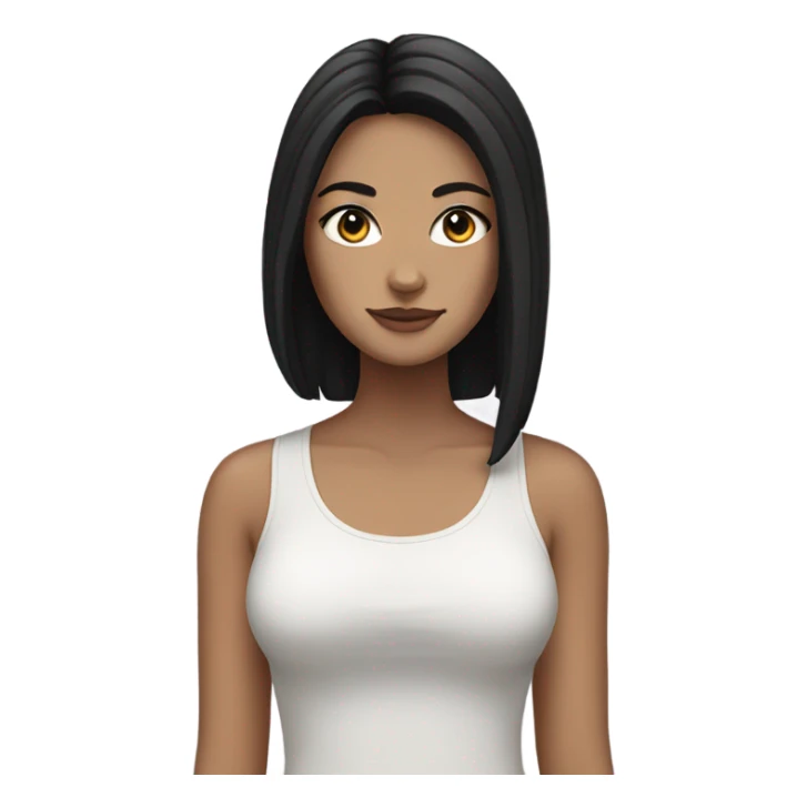 white girl with black hair and a cat sticker