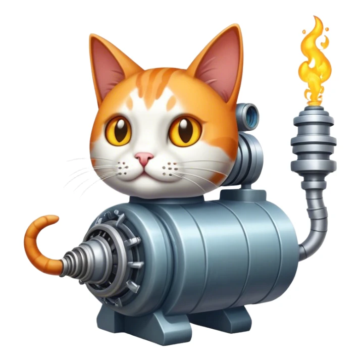 a cat with hydra wings and a turbo reactor  sticker
