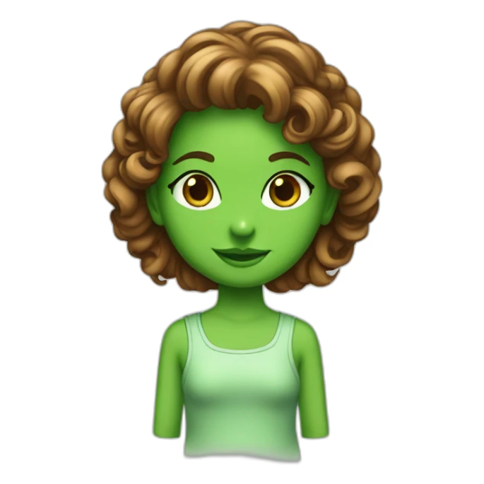 cheuveux chatain foncé yeux vert fille sticker