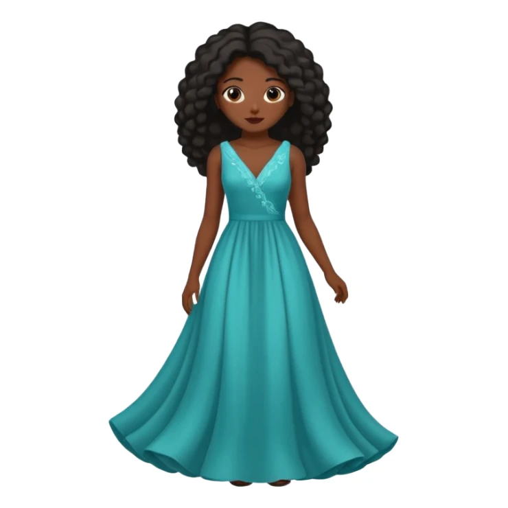 A girl with 4c hair and a long dress sticker