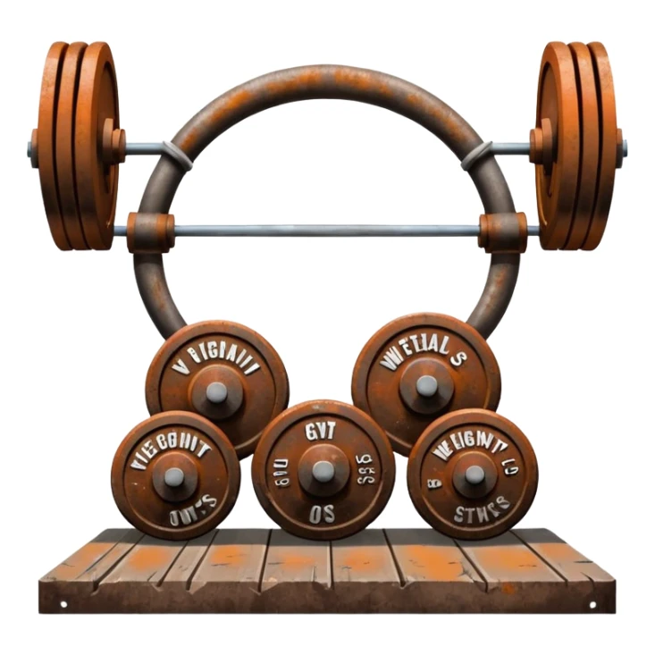 Gym facade with a sign featuring giant weights. sticker