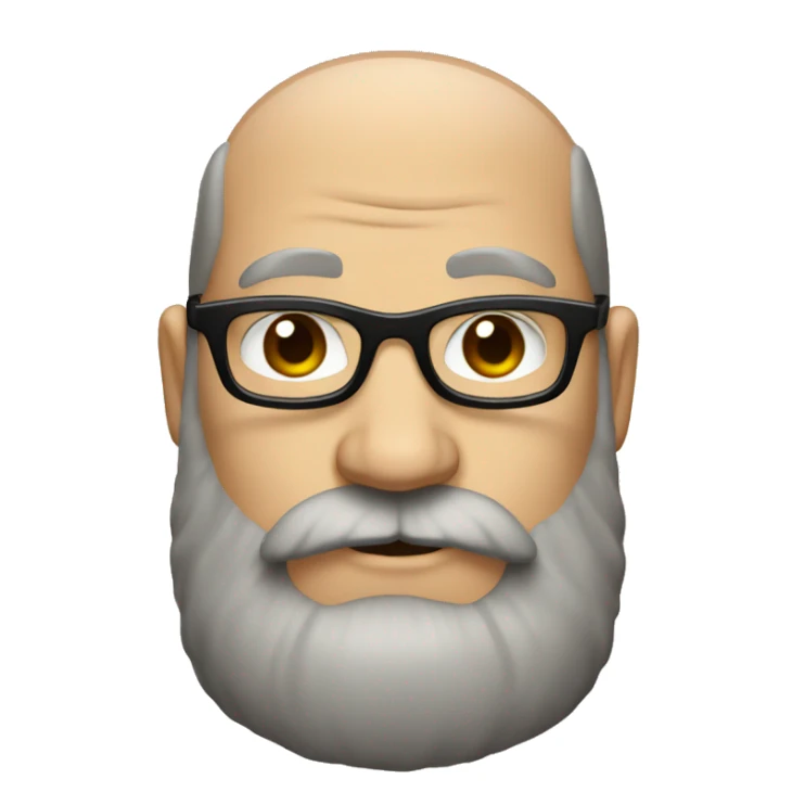 Heavy white dad with a big brown beard and black rectangle glasses sticker