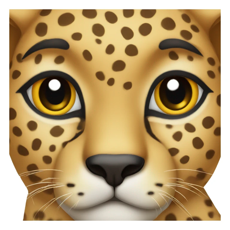cheetah face but eyes are red heart sticker
