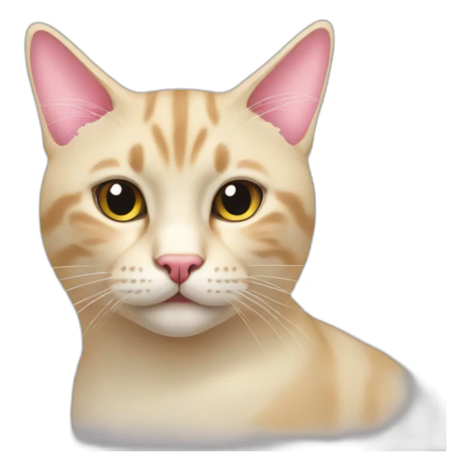 beige norwegian cat with pink nose sticker