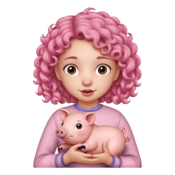 girl holding real piggy sticker