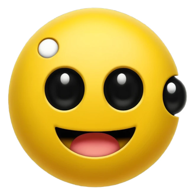 Pac-Man which just has two black dots as the eyes and a wide open mouth which is just pitch black sticker