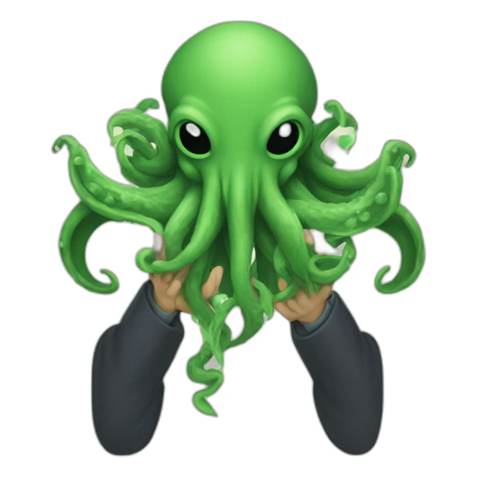 Cthulhu holding the earth in his hands sticker