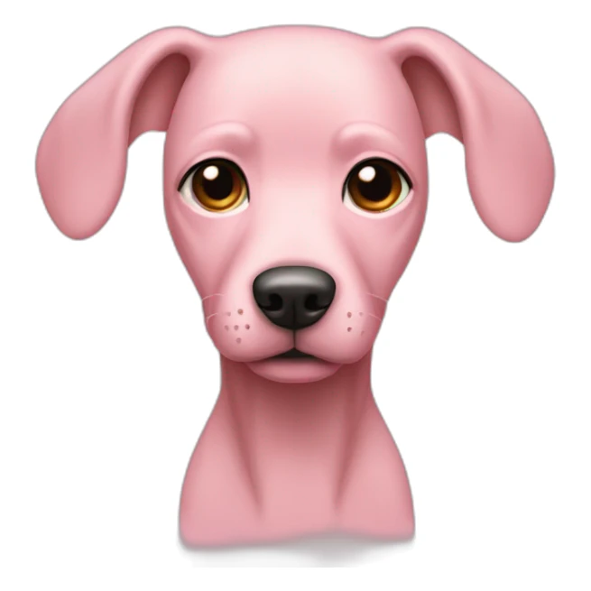 No hair pink skinny dog sticker