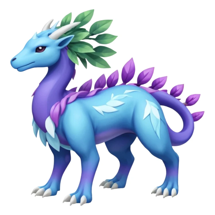 Meganium-Amaura-Suicune-Fakémon-fusion-creature (full body) sticker