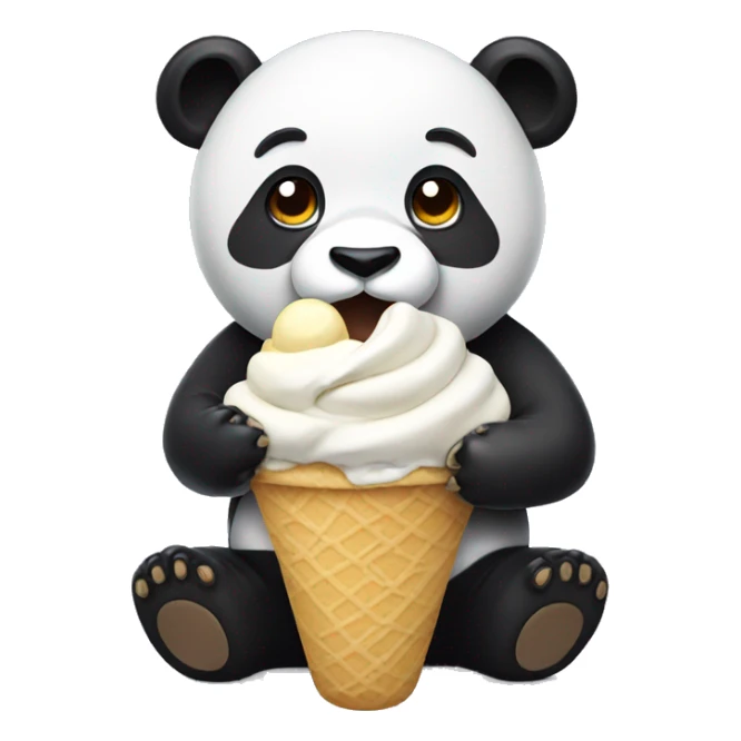 Panda eating ice cream sticker