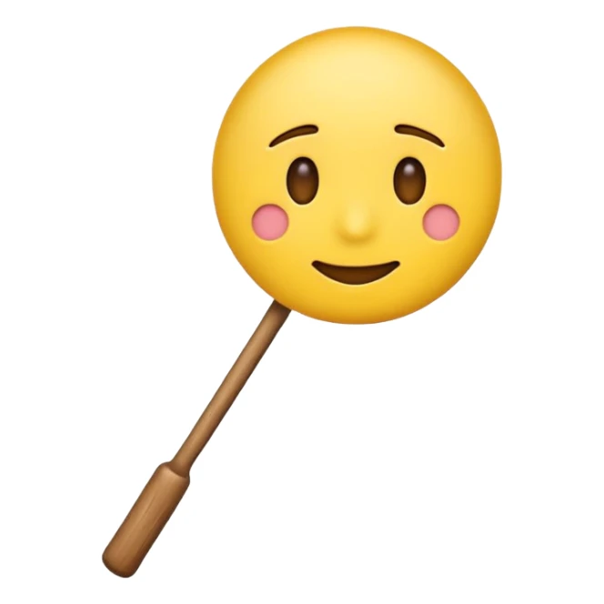 normal emoji with a stick coming from the front sticker