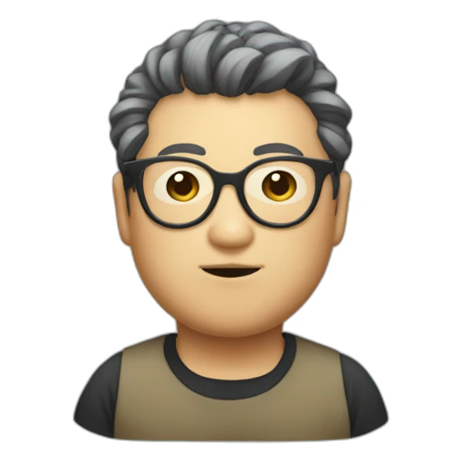 Old tanaka fat small hair with glasses sticker