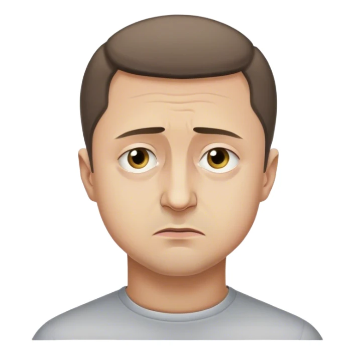 Photorealistic Vladimir Zelensky, sad sticker