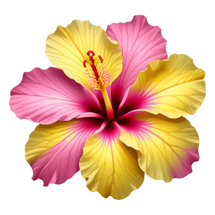yellow and pink hibiscus flower sticker