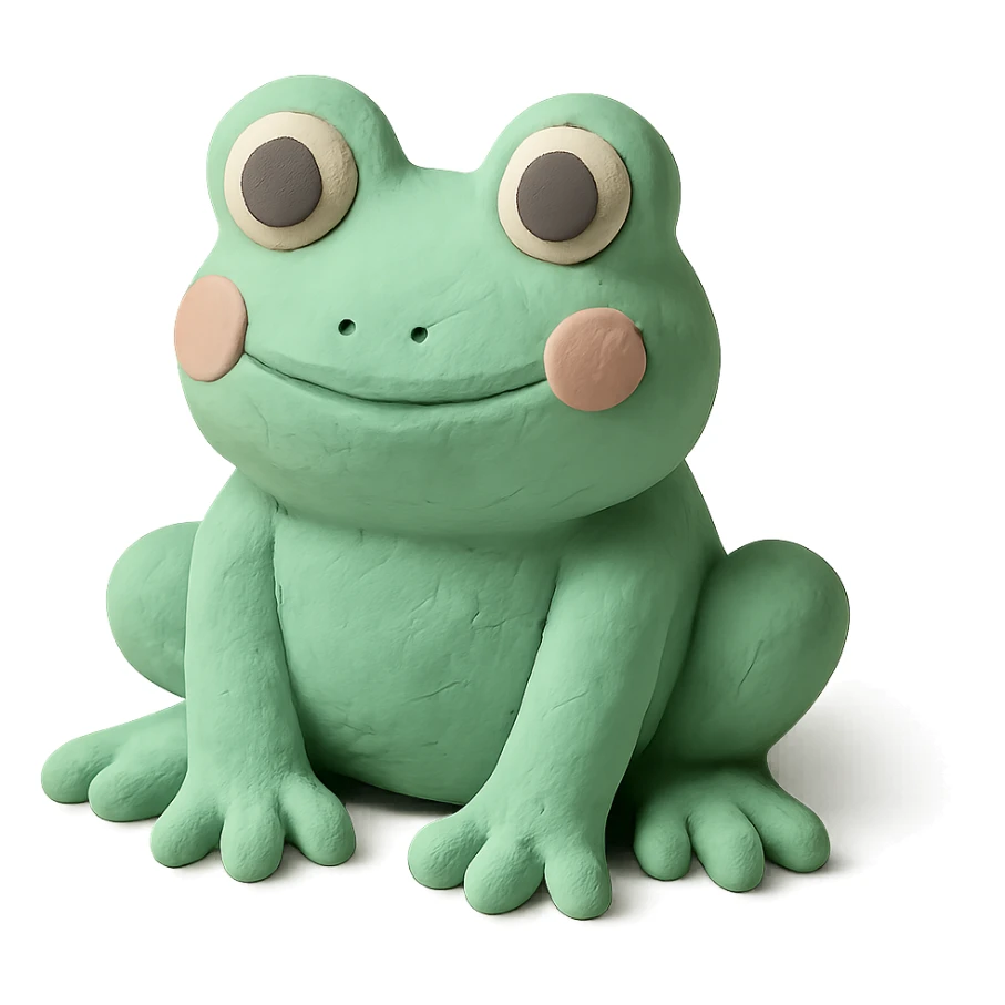 frog in claymation style with pastel colors sticker