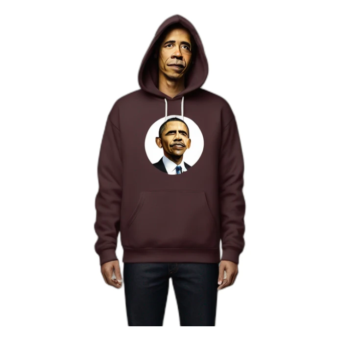 fullbody barack obama in supreme new york logo hoodie sticker