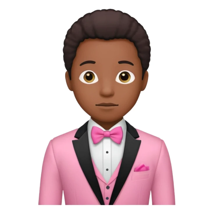 ambitious thinking about moneyemoji, black person, pink tuxedo sticker