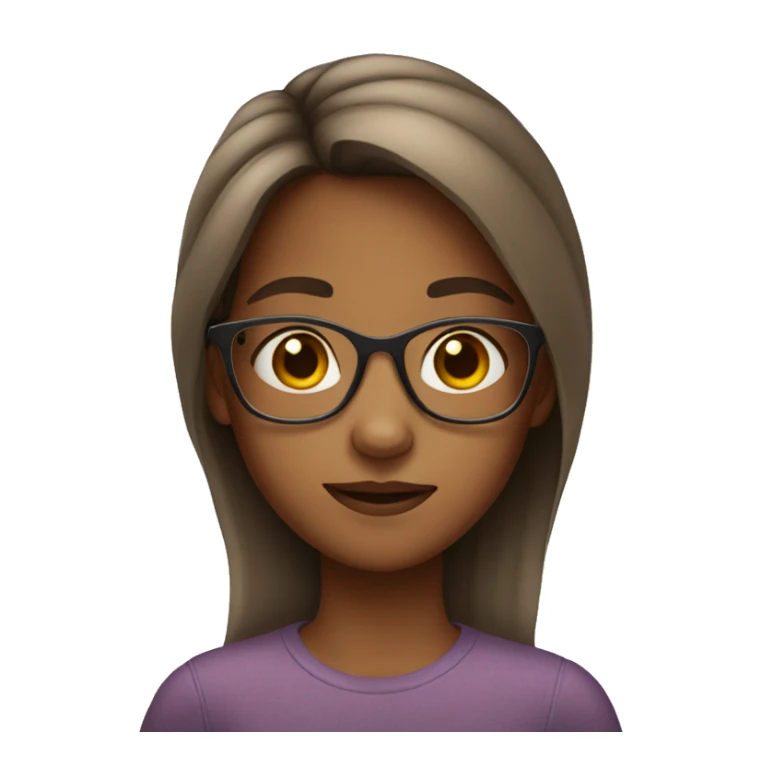 A 11 year old girl with glasses that are brown  sticker