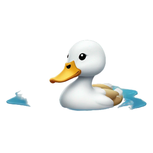Duck sitting in water with blue water sticker