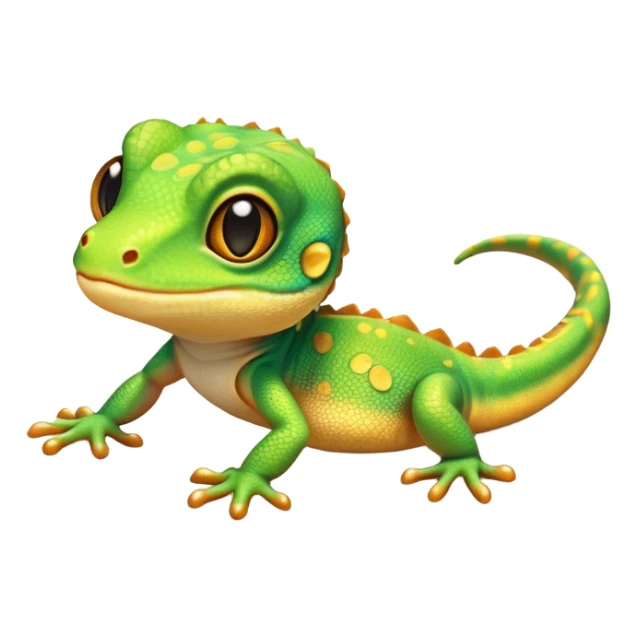 cinematic-cute-realistic gecko-portrait-emoji,-head-tilted-playfully-and-inquisitively,-featuring-a-small,-charming-body-with-smooth,-vividly-patterned-scales,-bright,-sparkling-eyes-and-delicate,-sticky-toe-pads,-simplified-yet-irresistibly-adorable sticker