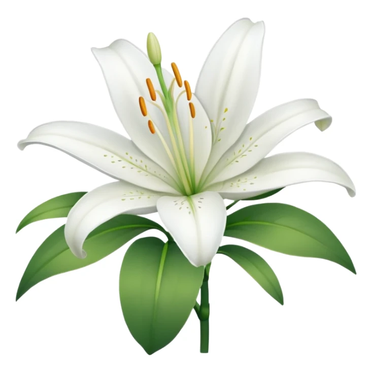 emoji de una azucena blanca sticker